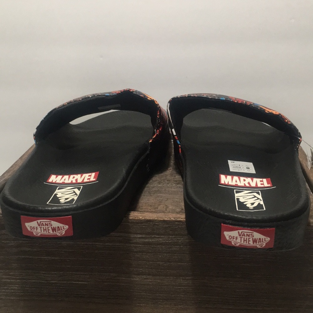VANS x Marvel Spiderman Black Slides Mens Size 9 - Picture 3 of 5